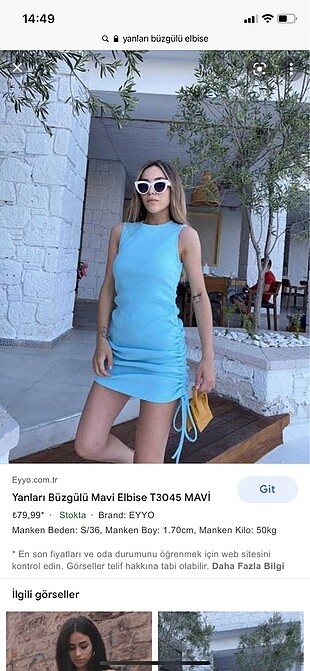 Yanları büzgülü elbise