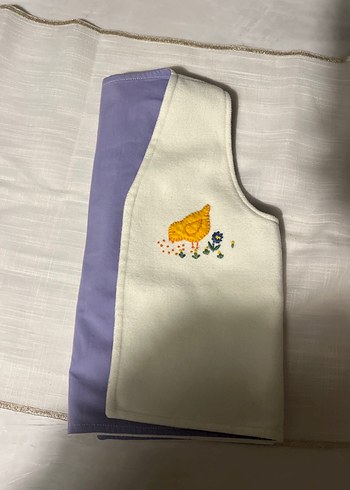 Kız Çocuk Nakışlı Beyaz civciv desenli  Yelek - Görsel 4