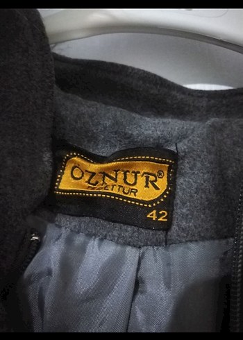 Diğer Gri Kadın Uzun Kaban Kürklü Detaylı