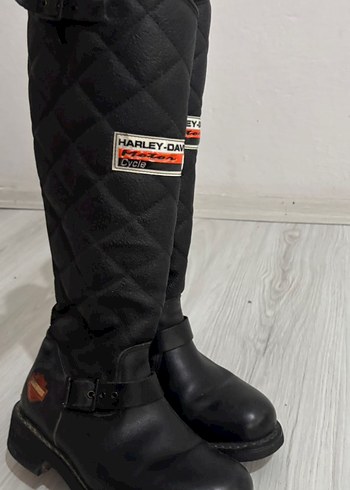 Siyah Tokalı Biker Kadın Dizüstü Çizme - Görsel 2