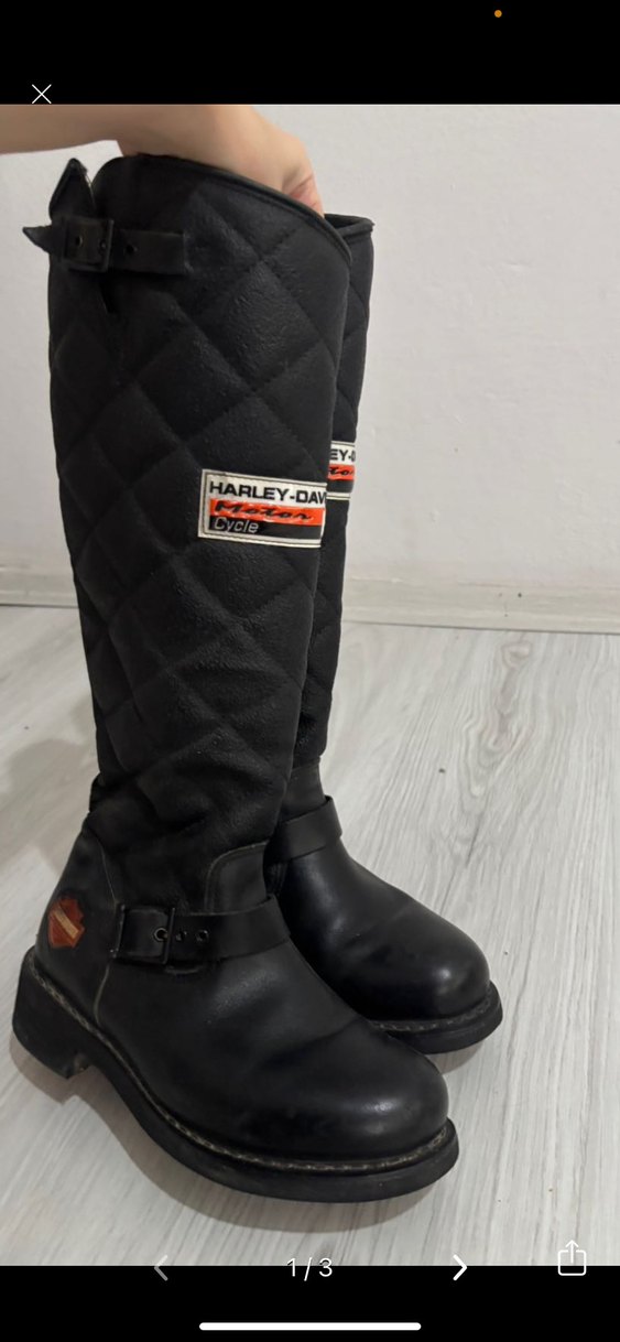 Siyah Tokalı Biker Kadın Dizüstü Çizme - Görsel 2