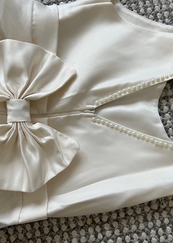 Uzun Beyaz Strappy A Kesim Gelinlik - Görsel 2