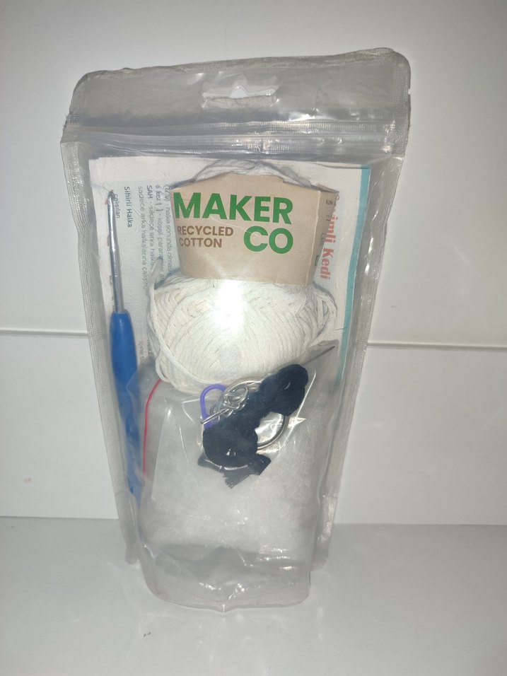 Amigurumi Sevimli Kedi Anahtarlık Kiti - Görsel 2