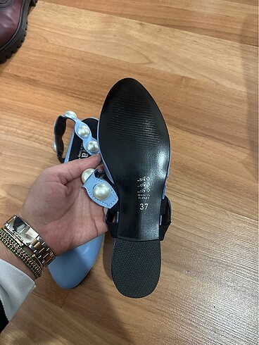 37 Beden mavi Renk Sandalet incili