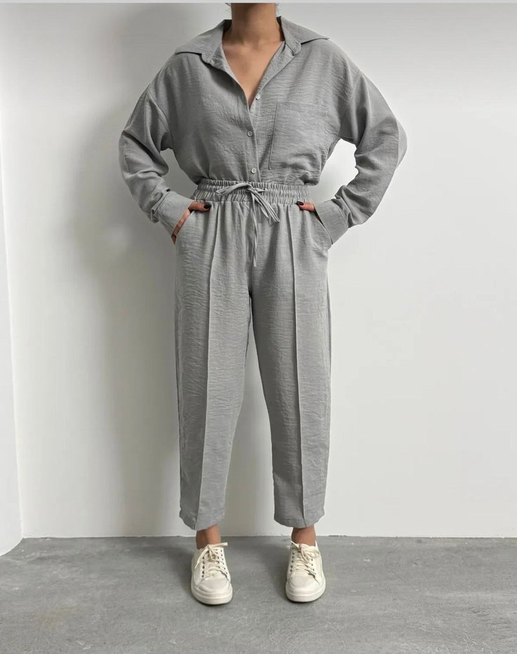 Gri Kadın Alt Üst Takım - Görsel 4