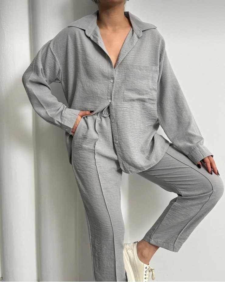 Gri Kadın Alt Üst Takım - Görsel 5