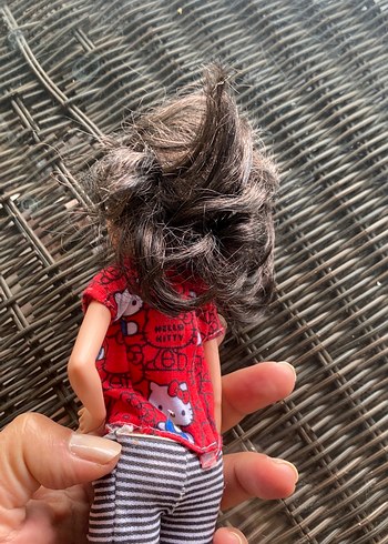 Beden Renk Gri Çizgili Pantolonlu Bebek barbie