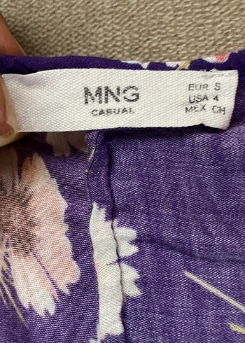 Mango Mor Çiçekli Bohem Uzun Kollu Bluz