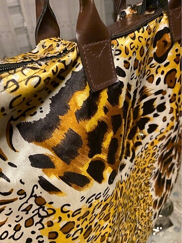 Beden camel Renk Leopar çanta