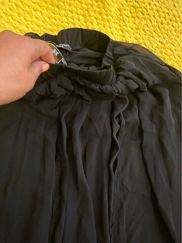 l Beden siyah Renk Beli lastik kemerli yeni uzun siyah astarlı şifon etek