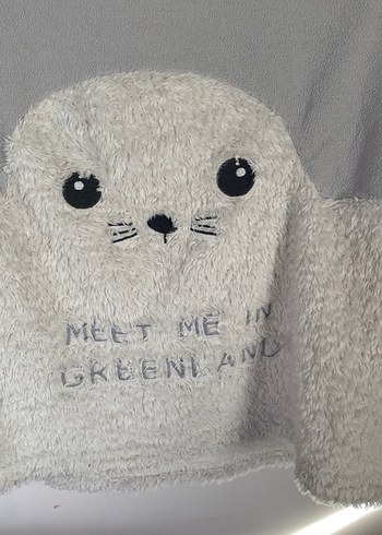 Beyaz polar üst kasın gecelik - Görsel 2