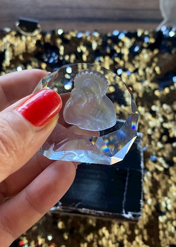 Şeffaf taş melek anne tasvirli - Görsel 3