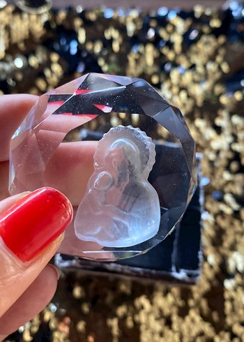 Şeffaf taş melek anne tasvirli - Görsel 2