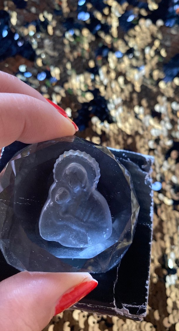 Şeffaf taş melek anne tasvirli - Görsel 5