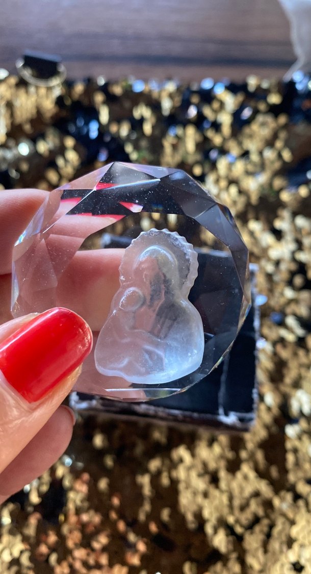 Şeffaf taş melek anne tasvirli - Görsel 2