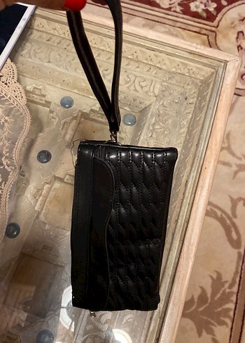 Kadın Siyah Deri Fermuarlı Clutch Cüzdan - Görsel 11