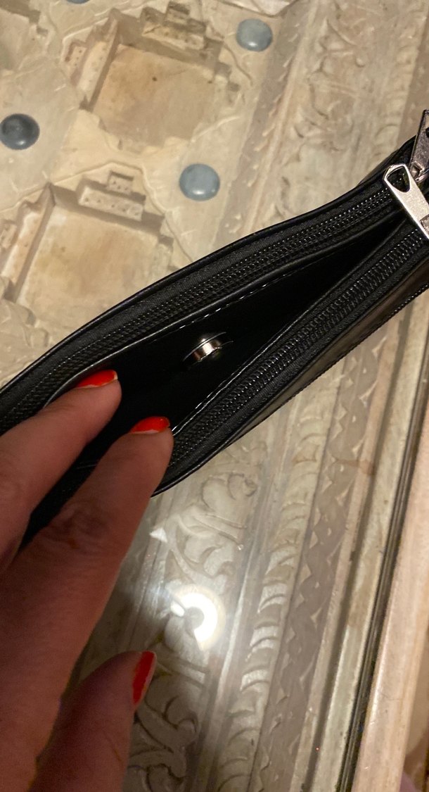 Kadın Siyah Deri Fermuarlı Clutch Cüzdan - Görsel 3