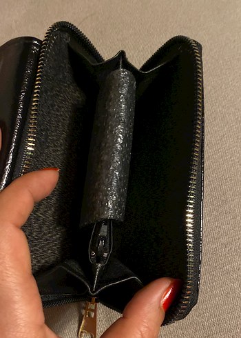 Kadın Siyah Parlak Deri Cüzdan - Görsel 5