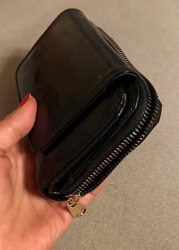 Kadın Siyah Parlak Deri Cüzdan - Görsel 13