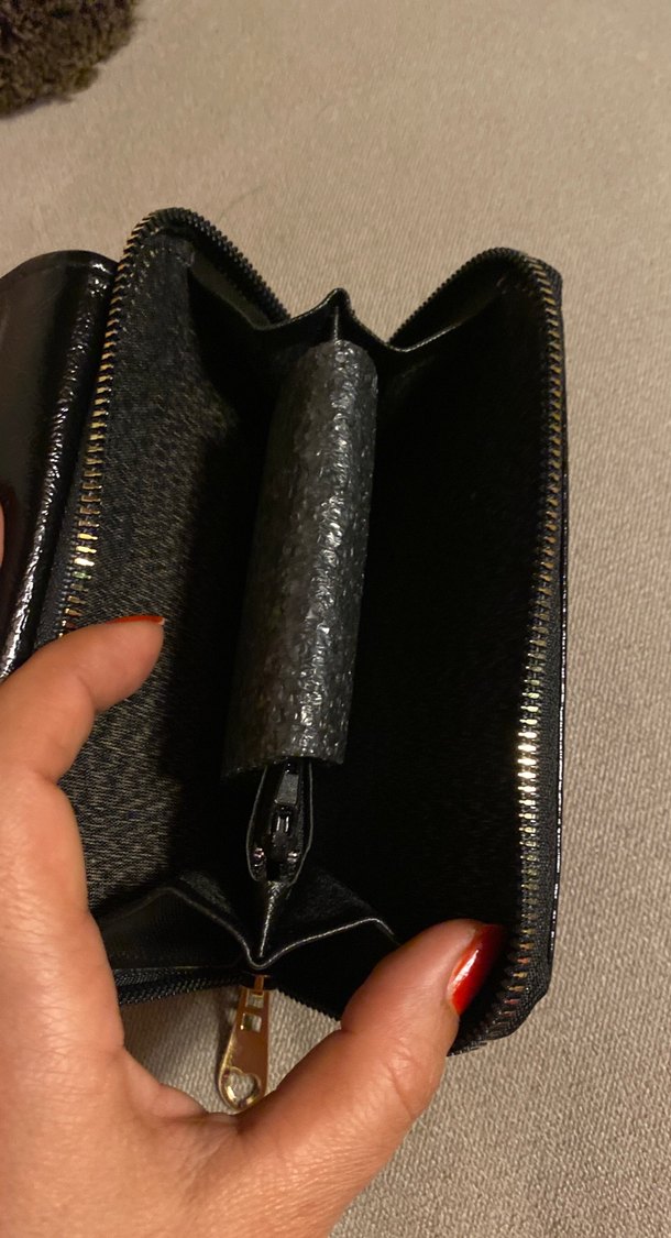 Kadın Siyah Parlak Deri Cüzdan - Görsel 5