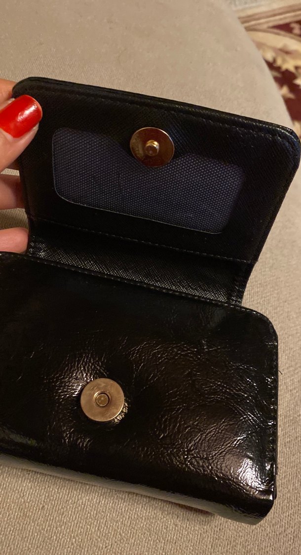 Kadın Siyah Parlak Deri Cüzdan - Görsel 2