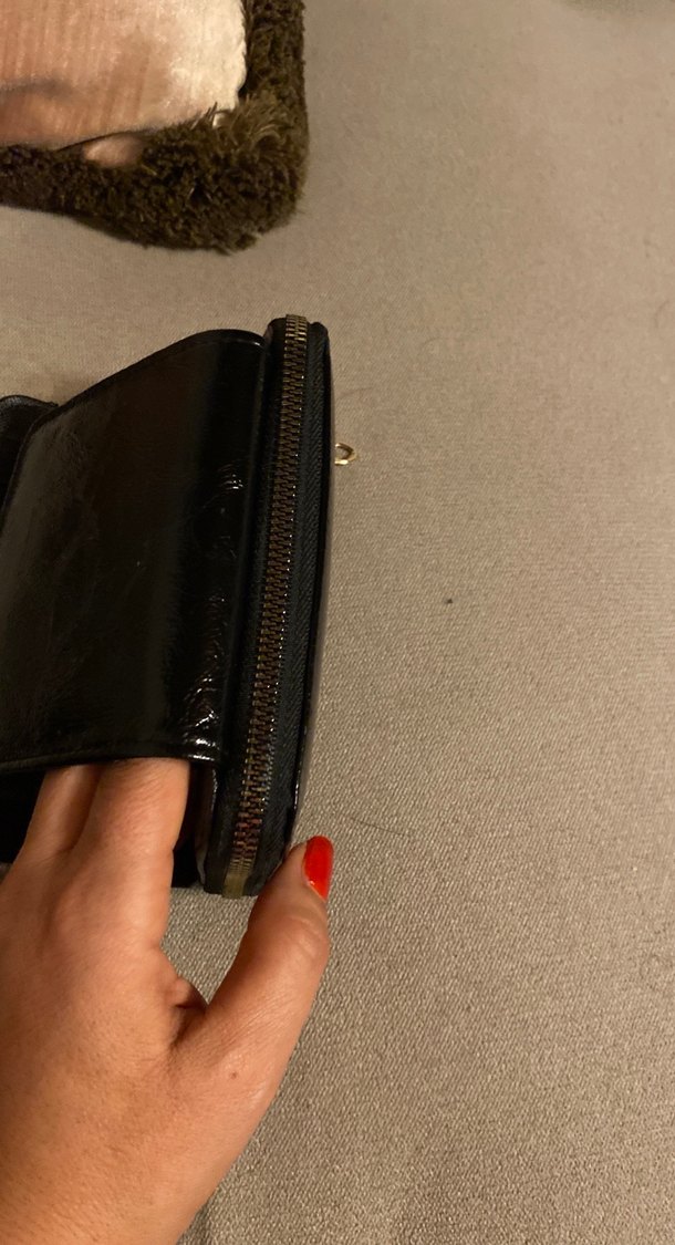 Kadın Siyah Parlak Deri Cüzdan - Görsel 4