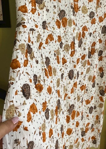 Bohem Tarzı Uzun Bağlama Desenli elbise - Görsel 11