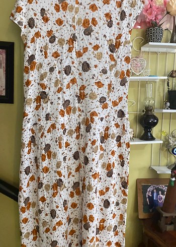 Bohem Tarzı Uzun Bağlama Desenli elbise - Görsel 13