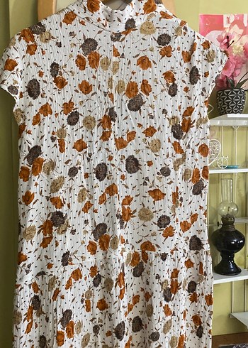 Bohem Tarzı Uzun Bağlama Desenli elbise - Görsel 2