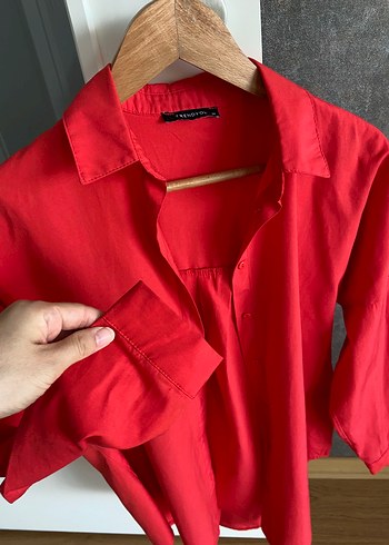 Zara Oversize Kırmızı Gömlek