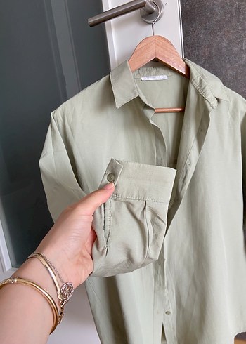 m Beden yeşil Renk Oversize Gömlek