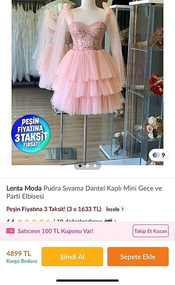 Abiye Payetli Tül Elbise