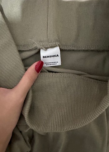 Bershka Bershka yağ yeşili ispanyol paça eşofman