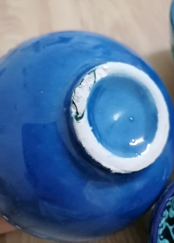 Turkuaz Renkli El İşçiliği Seramik Tabak - Görsel 5