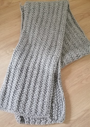 Gri Örgü atkı - Görsel 2