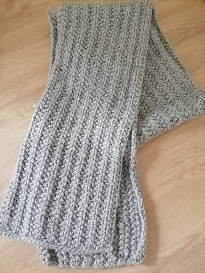 Gri Örgü atkı - Görsel 2