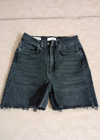 Gri Kadın Denim Mini Şort