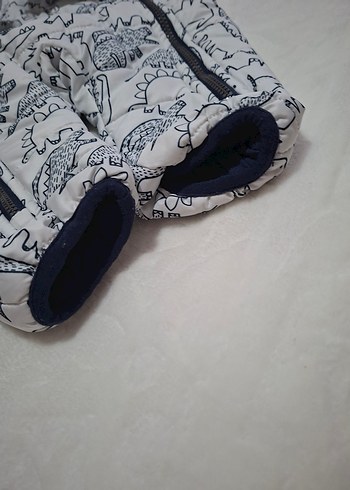 Mavi i Kapüşonlu Bebek Astronot Tulum, Fermuarlı, Desenli - Görsel 4