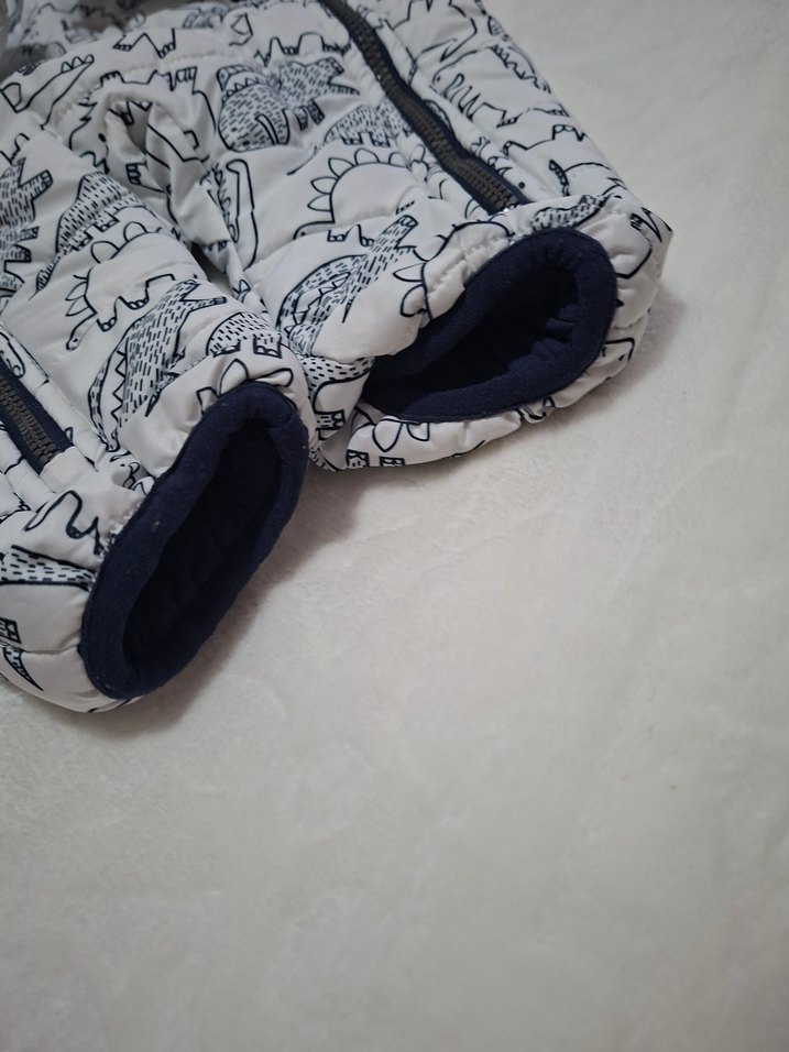 Mavi i Kapüşonlu Bebek Astronot Tulum, Fermuarlı, Desenli - Görsel 4