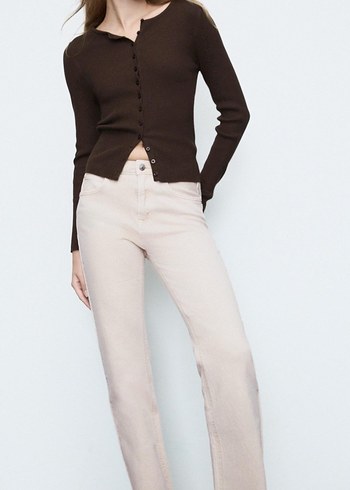 Bej Midi Kadın Kot Pantolon Stradivarius d98