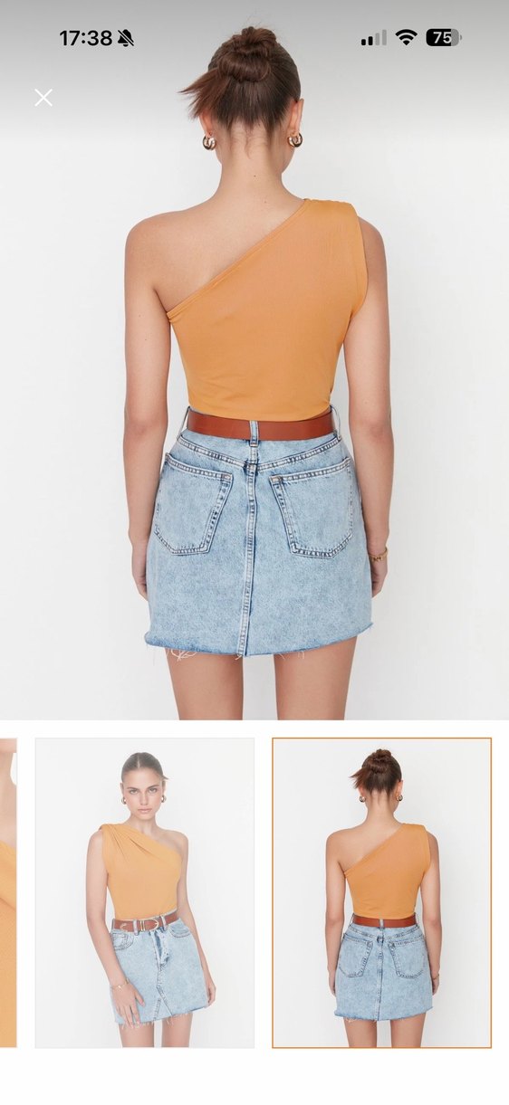 Tek Omuzlu çıtçıtlı Bluz - Görsel 4