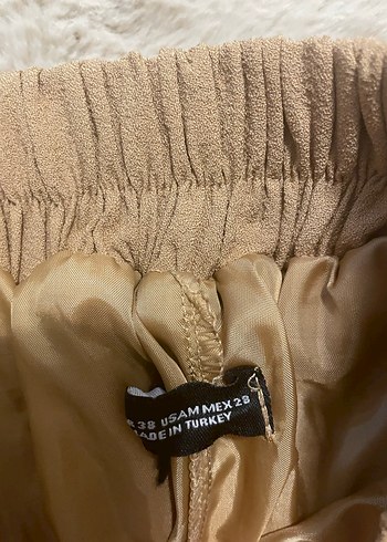 Bej Pilili Midi  Etek - Görsel 3