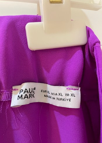 Kadın Mor Midi Düğmeli Saten Pantolon - Görsel 2