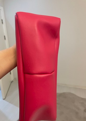 Pembe Deri Minimalist Kadın Çanta - Görsel 3