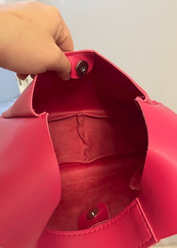 Pembe Deri Minimalist Kadın Çanta - Görsel 4