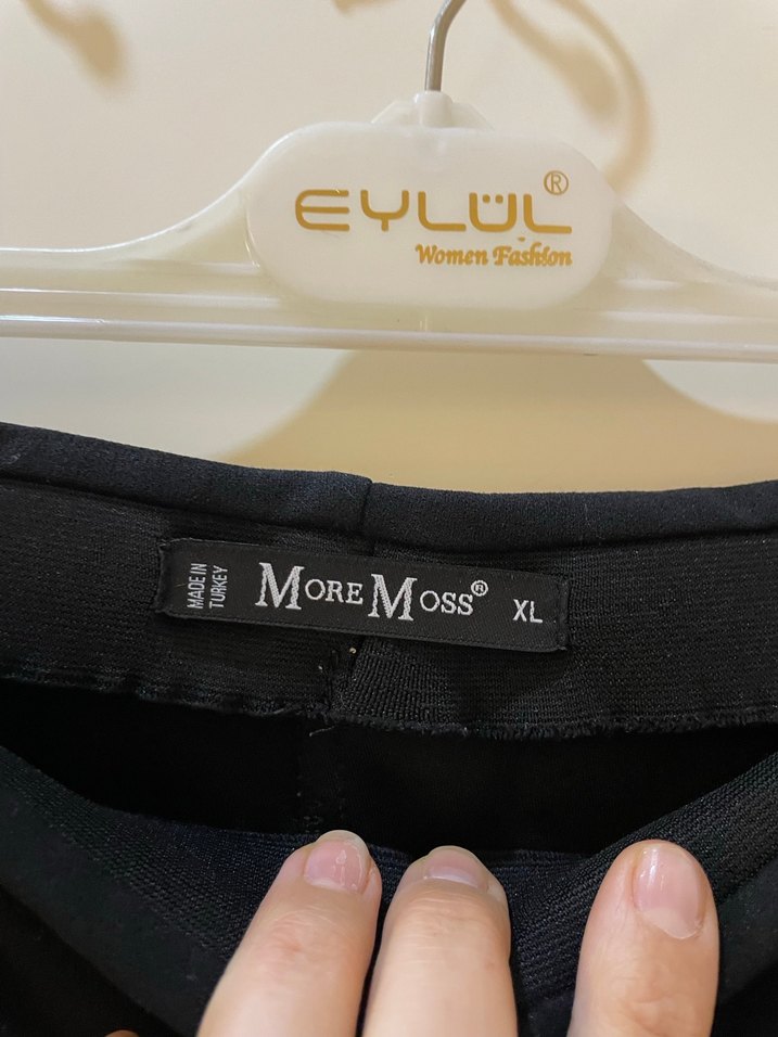 Siyah Midi Kadın Salaş Kumaş Pantolon - Görsel 2