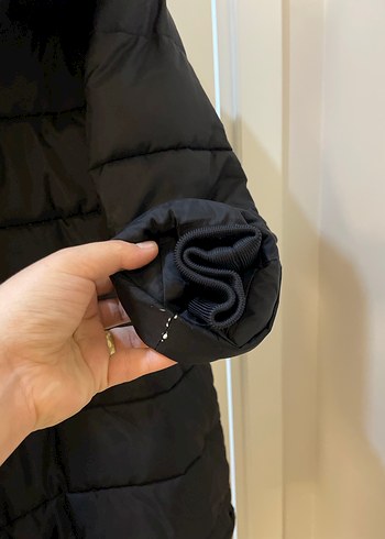 Kadın Siyah Kapitone Uzun Kış Montu - Görsel 6