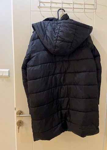 Kadın Siyah Kapitone Uzun Kış Montu - Görsel 4