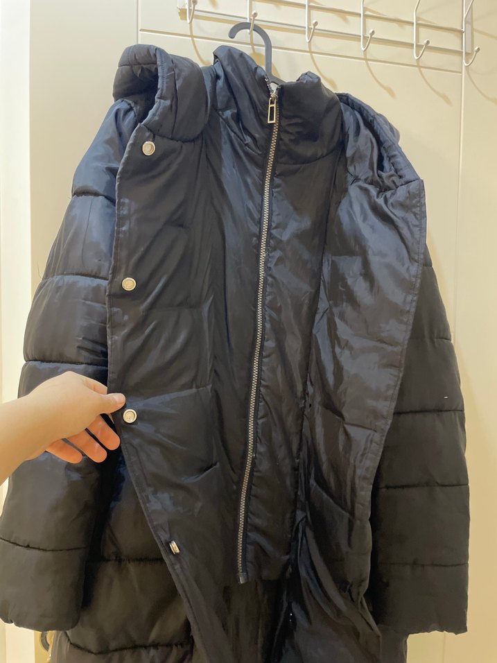 Kadın Siyah Kapitone Uzun Kış Montu - Görsel 2