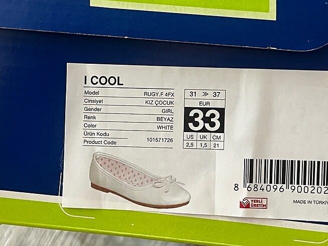 33 Beden beyaz Renk Kız çocuk babet